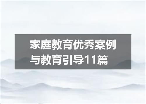 家庭教育优秀案例与教育引导11篇