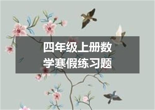 四年级上册数学寒假练习题