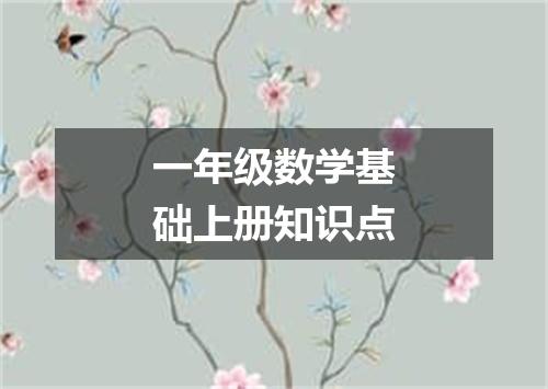 一年级数学基础上册知识点