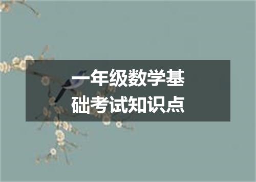 一年级数学基础考试知识点