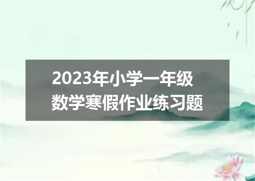 2023年小学一年级数学寒假作业练习题