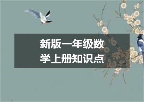 新版一年级数学上册知识点