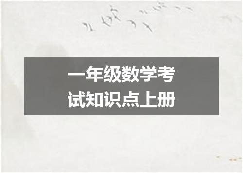 一年级数学考试知识点上册