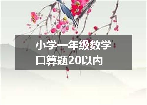 小学一年级数学口算题20以内