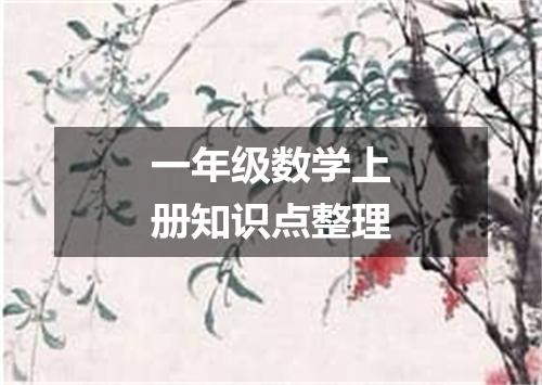 一年级数学上册知识点整理