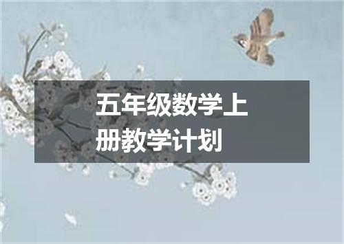 五年级数学上册教学计划