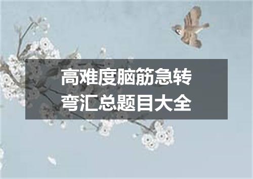 高难度脑筋急转弯汇总题目大全