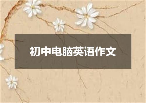 初中电脑英语作文