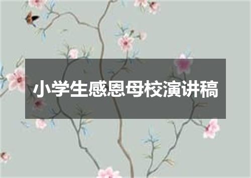 小学生感恩母校演讲稿