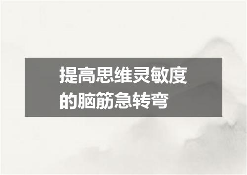 提高思维灵敏度的脑筋急转弯