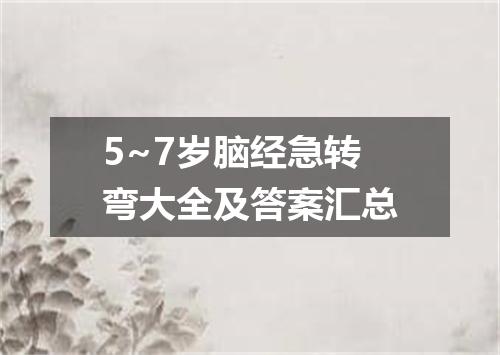 5~7岁脑经急转弯大全及答案汇总