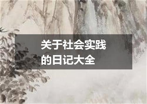 关于社会实践的日记大全