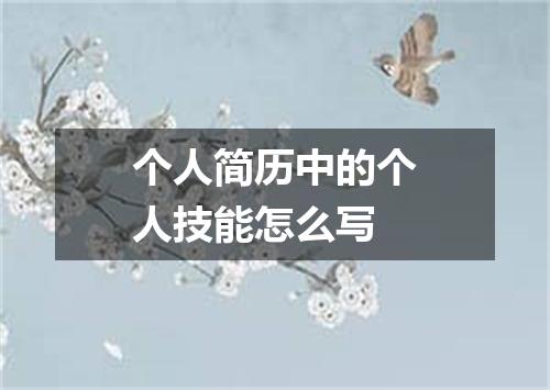 个人简历中的个人技能怎么写