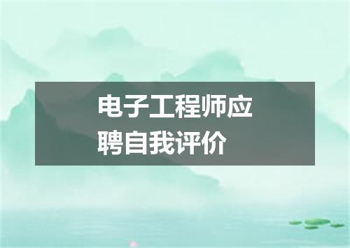 电子工程师应聘自我评价