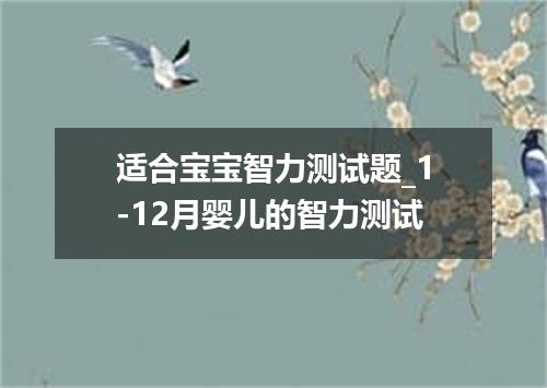 适合宝宝智力测试题_1-12月婴儿的智力测试