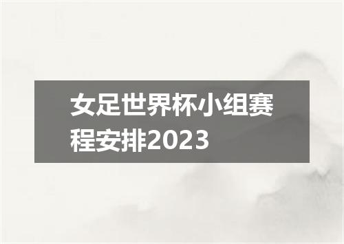 女足世界杯小组赛程安排2023