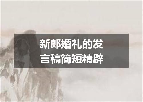 新郎婚礼的发言稿简短精辟