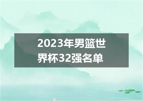 2023年男篮世界杯32强名单