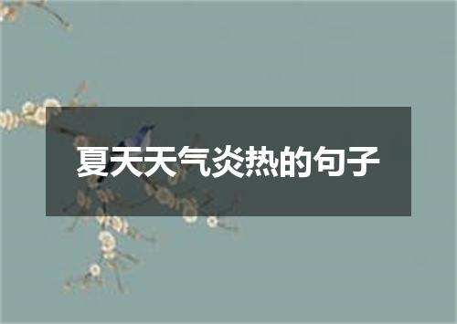 夏天天气炎热的句子