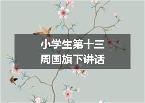 小学生第十三周国旗下讲话
