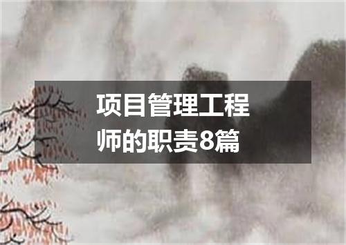 项目管理工程师的职责8篇