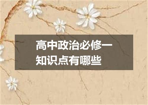 高中政治必修一知识点有哪些
