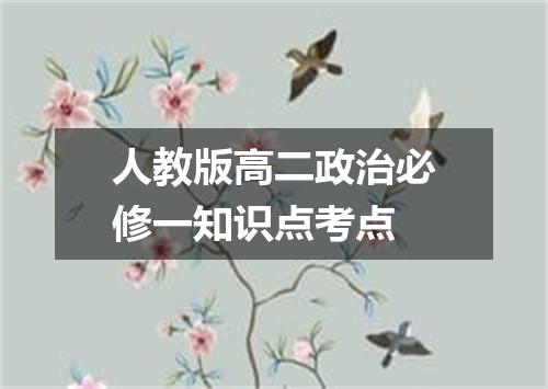 人教版高二政治必修一知识点考点