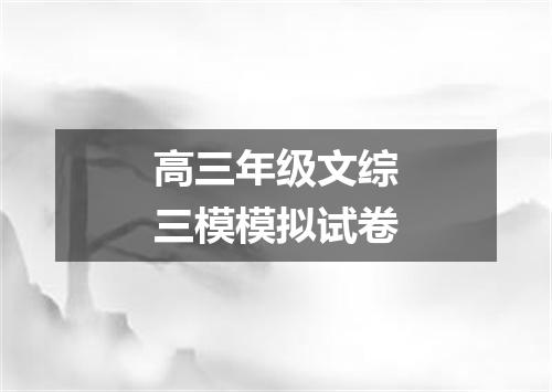 高三年级文综三模模拟试卷