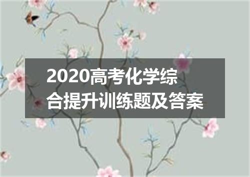 2020高考化学综合提升训练题及答案