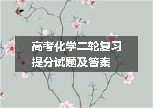 高考化学二轮复习提分试题及答案