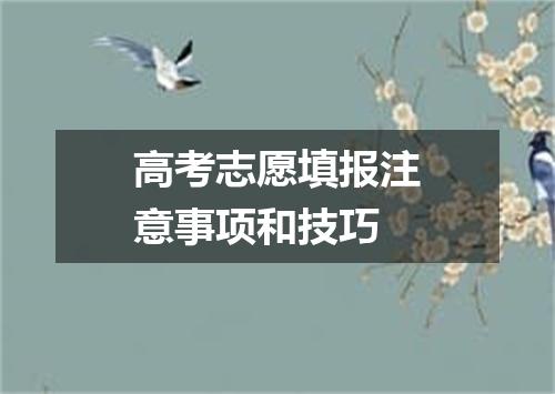 高考志愿填报注意事项和技巧