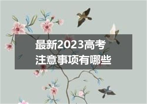 最新2023高考注意事项有哪些
