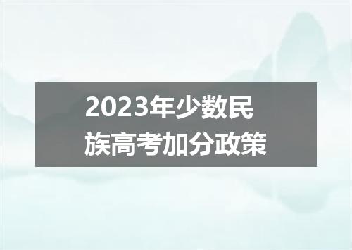 2023年少数民族高考加分政策