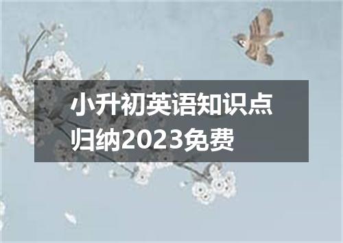 小升初英语知识点归纳2023免费