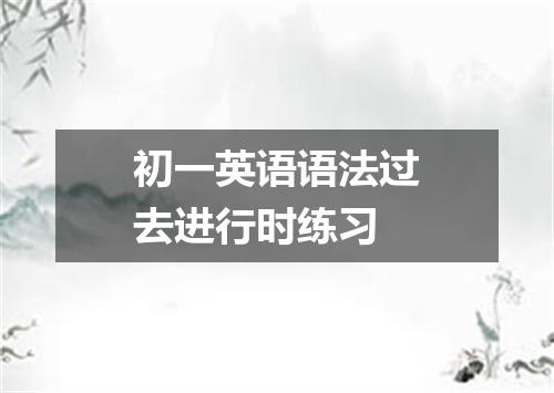 初一英语语法过去进行时练习