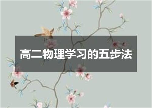高二物理学习的五步法