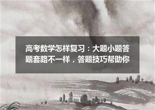高考数学怎样复习：大题小题答题套路不一样，答题技巧帮助你