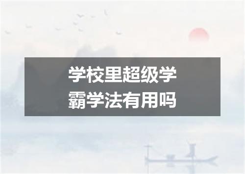 学校里超级学霸学法有用吗