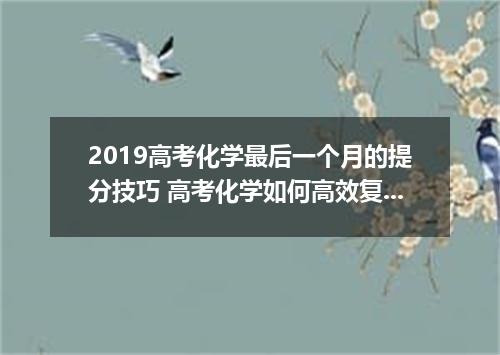 2019高考化学最后一个月的提分技巧 高考化学如何高效复习