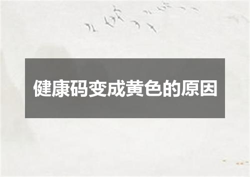 健康码变成黄色的原因