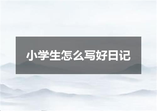 小学生怎么写好日记
