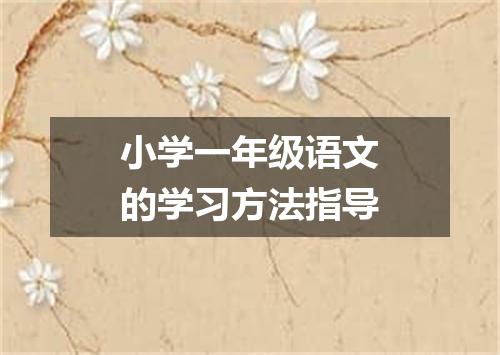 小学一年级语文的学习方法指导