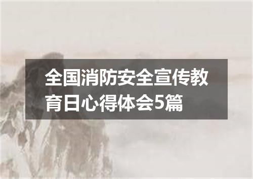 全国消防安全宣传教育日心得体会5篇