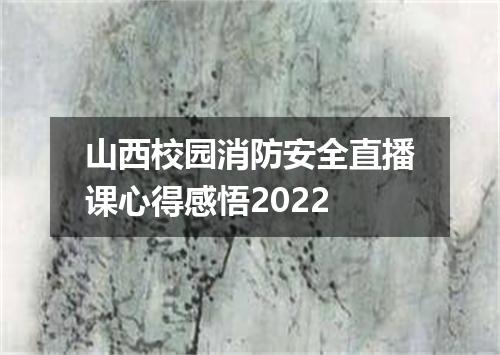 山西校园消防安全直播课心得感悟2022