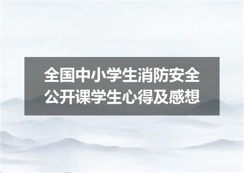 全国中小学生消防安全公开课学生心得及感想