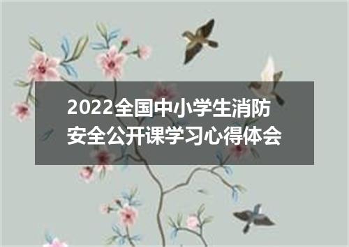 2022全国中小学生消防安全公开课学习心得体会