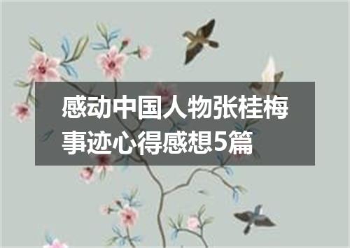 感动中国人物张桂梅事迹心得感想5篇