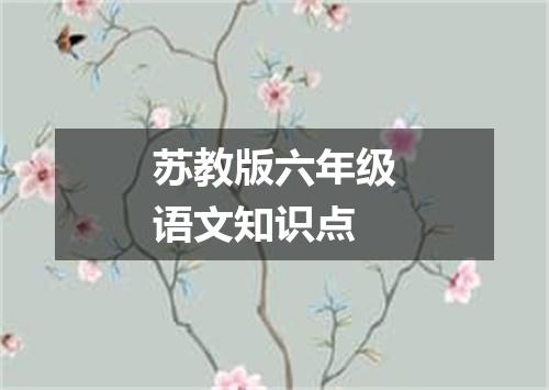 苏教版六年级语文知识点