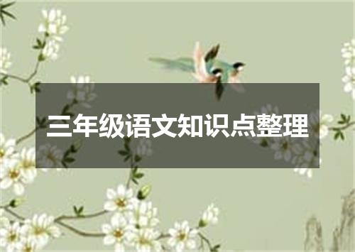 三年级语文知识点整理