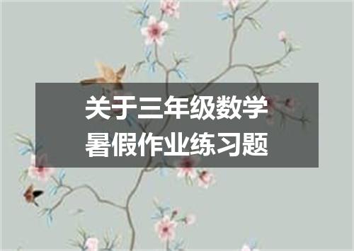关于三年级数学暑假作业练习题